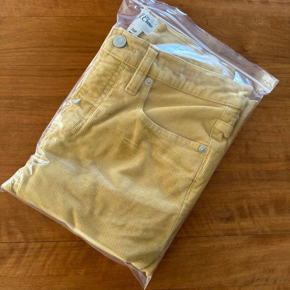J. Crew Vintage Slim Straight Corduroy Jeans - 26 Petite - Yellow
